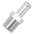 Edelbrock Hose End Straight 1/2In NPT to 1/2In Barb Clear Anodize-1