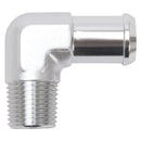 Edelbrock Hose End 90-Deg 1/2In NPT to 3/4In Barb Clear Anodize-1