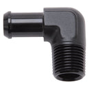 Edelbrock Hose End 90-Deg 1/2In NPT to 5/8In Barb Black Anodize-1