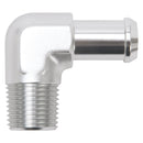 Edelbrock Hose End 90-Deg 1/2In NPT to 5/8In Barb Clear Anodize-1