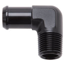 Edelbrock Hose End 90-Deg 1/2In NPT to 1/2In Barb Black Anodize-1