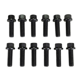 EDELBROCK Exhaust Header Bolts #8543, M8-1.25 X 25mm, Black Oxide (Set Of 12)
