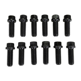 Edelbrock Exhaust Header Bolts 3/8in-16 X 3/4in, Black Oxide (Set Of 12)
