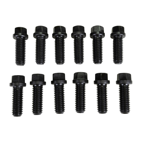 Edelbrock Exhaust Header Bolts 3/8in-16 X 3/4in, Black Oxide (Set Of 12)