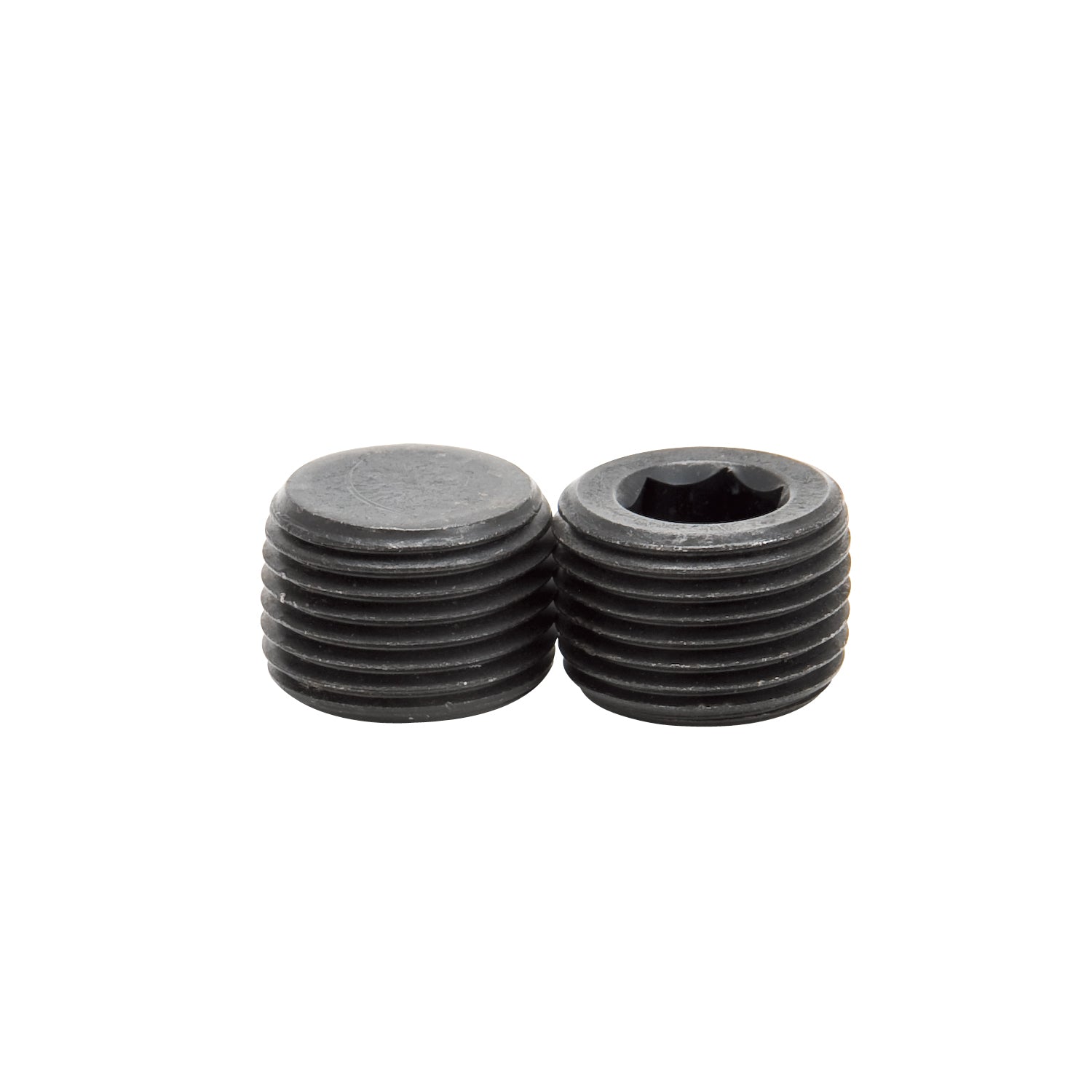 EDELBROCK Socket Head Pipe Plugs in Black Finish - 3/8" NPT (Qty 2)