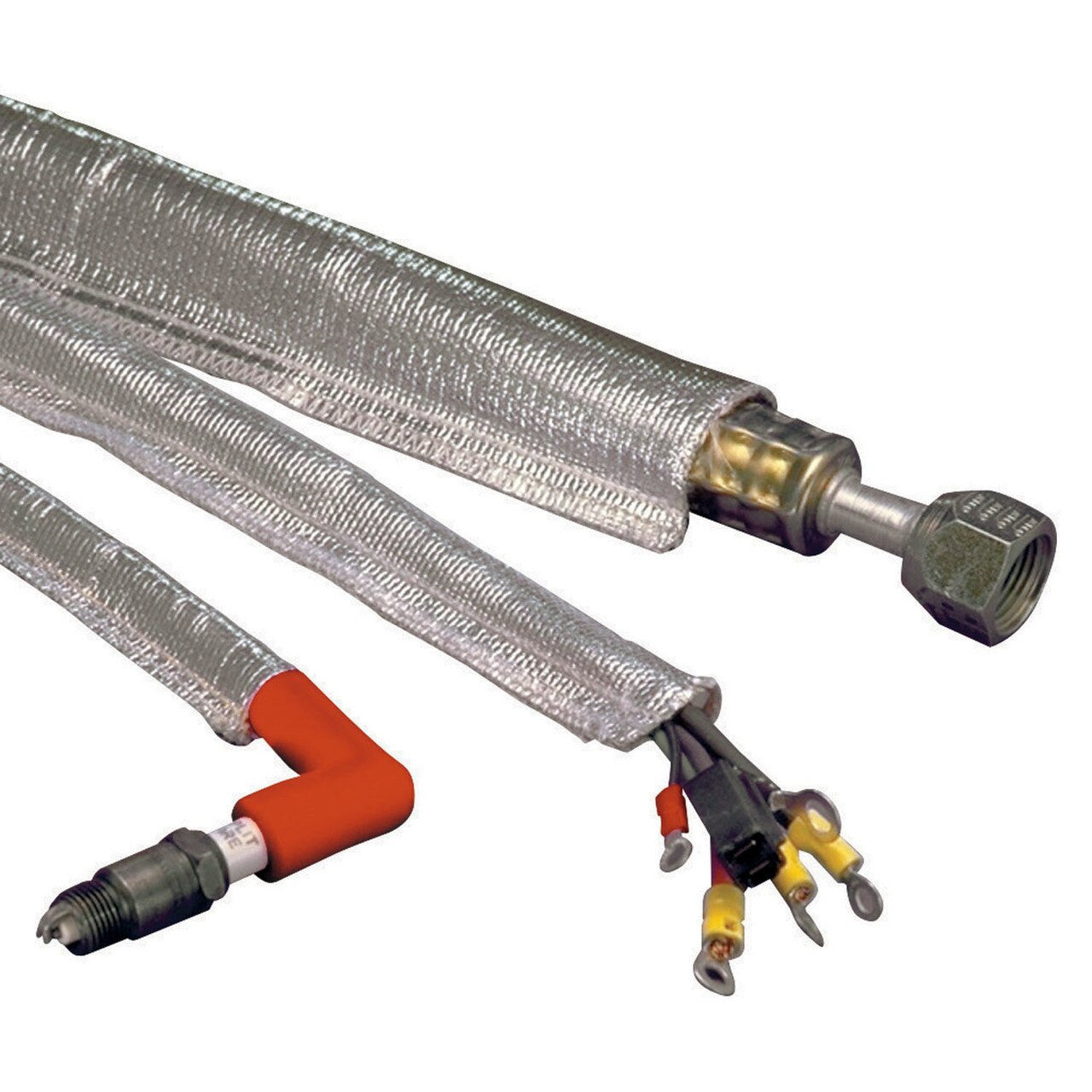 DEI Heat Sheath 1in x 3ft - Aluminized Sleeving - Sewn Edge - 0