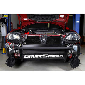 Grimmspeed Front Mount Intercooler Kit Black Coated Black Piping For Subaru 08-14 STI - 0