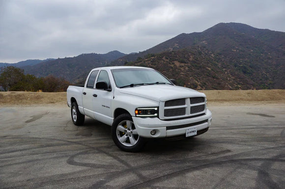 AlphaRex 02-05 Dodge Ram 1500 LUXX LED Proj Headlights Plank Style Black w/Activ Light/Seq Signal