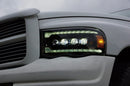 AlphaRex 02-05 Dodge Ram 1500 NOVA LED Proj Headlights Plank Style Blk w/Activ Light/Seq Signal-2