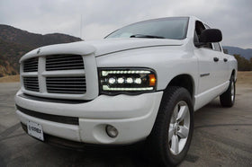 AlphaRex 02-05 Dodge Ram 1500 NOVA LED Proj Headlights Plank Style Chrome w/Activ Light/Seq Signal - 0