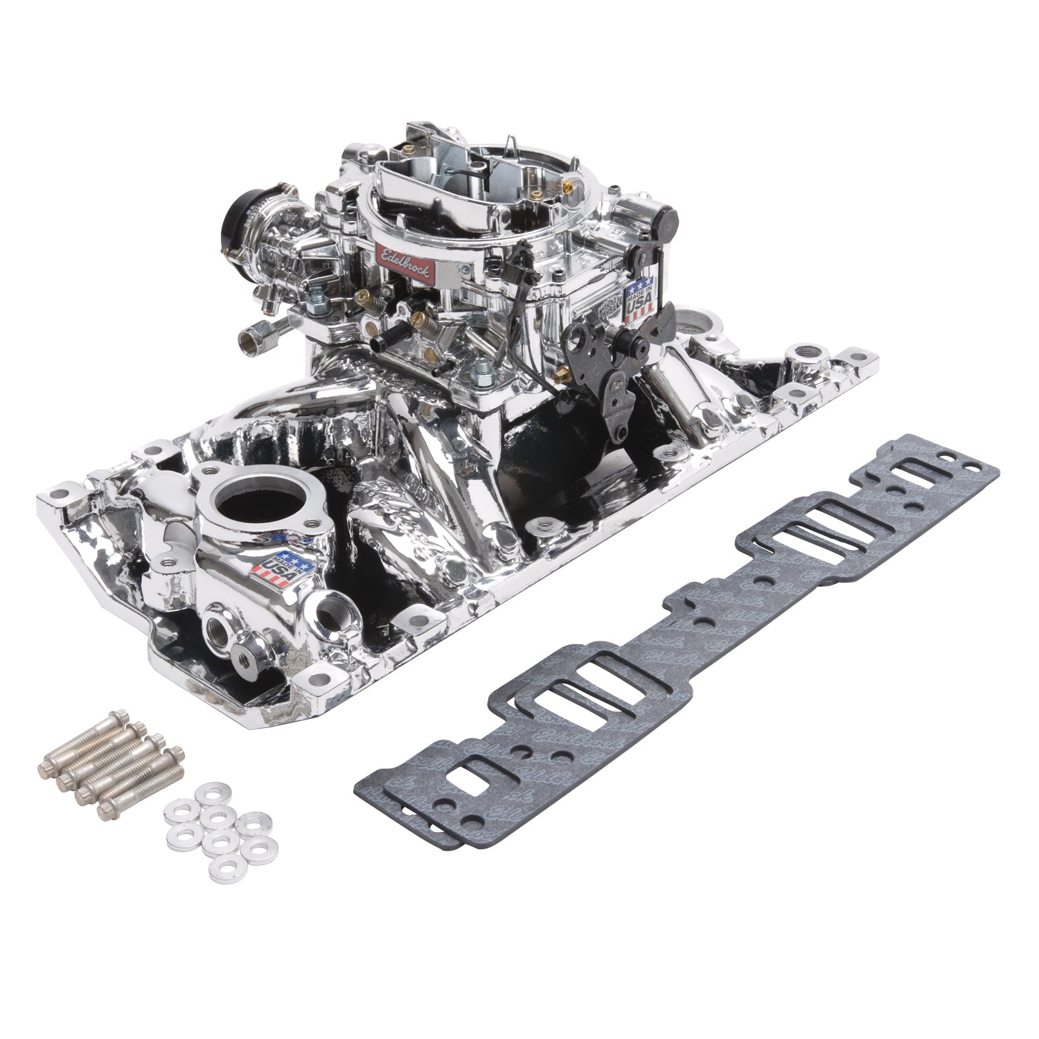 Edelbrock Manifold And Carb Kit Performer RPM Air-Gap Small Block Chevrolet Vortec