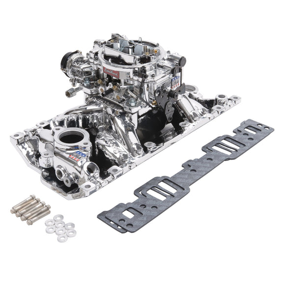 Edelbrock Manifold And Carb Kit Performer RPM Air-Gap Small Block Chevrolet Vortec