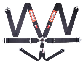 RACEQUIP SFI CAMLOCK 6PT PD LAP SEAT BELTS BLK