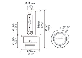 Hella Xenon D2S Bulb P32-2d 85V 35W 4300k - 0