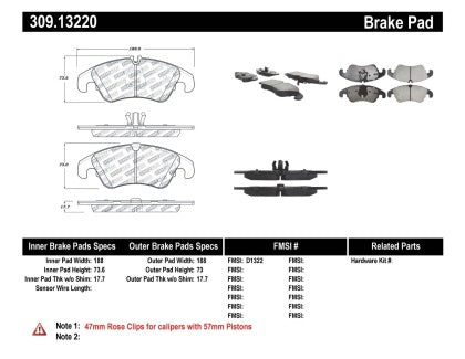 Front | StopTech Performance Brake Pads | B8 Audi A4 | A5 | S5 | S4 | 309.13220