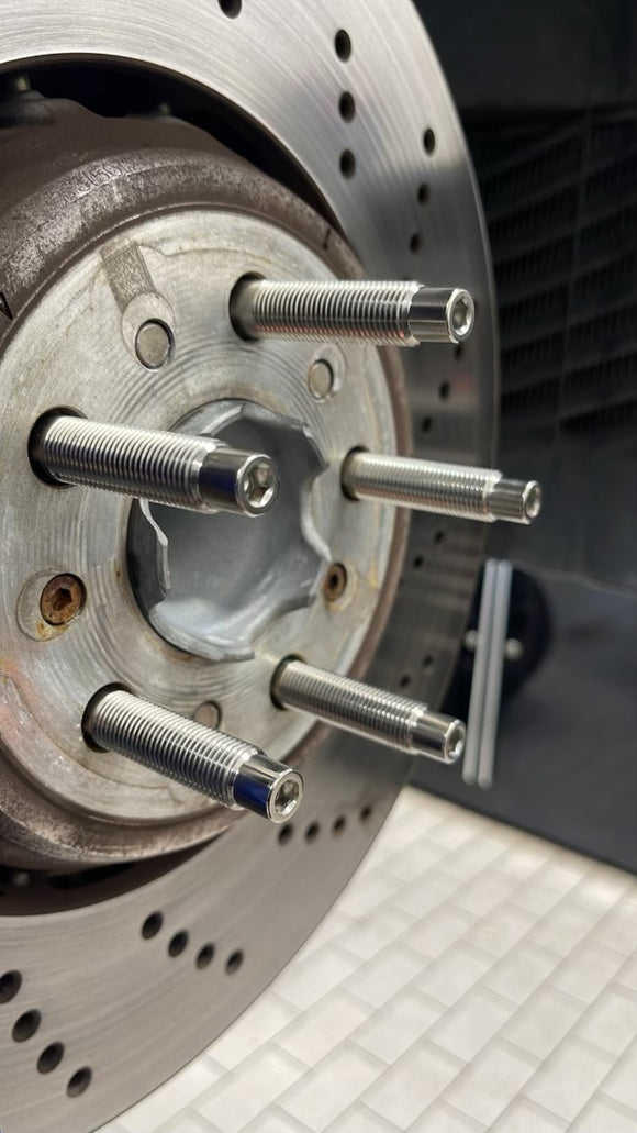 Wheel Mate Titanium Wheel Stud Conversion (Raw Ti) - M14x1.25 to M14x1.5 - 74mm - 60deg Lug Nut