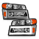 ANZO 04-12 GM Colorado/Canyon/I-Series Crystal Headlights - w/ Light Bar Chrome Housing 4pcs-1