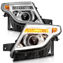 ANZO 11-15 Ford Explorer Projector Headlights w/ Light Bar Chrome Housing w/ Amber light-1