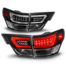 ANZO 11-13 Jeep Grand Cherokee LED Taillights w/ Lightbar Black Housing/Clear Lens 4pcs-1