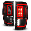ANZO 19-22 Ford Ranger Full LED Taillights w/ Lightbar Sequential Signal Black Housing/Clear Lens-1
