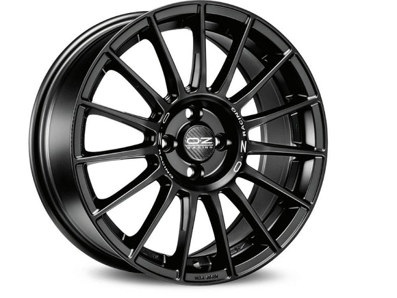 OZ SUPERTURISMO LM 19 X 8.5 +44 5 X 112 CB75 MATT BLACK SILVER LETTERING