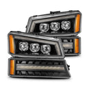 AlphaRex 03-06 Chevy Silverado 1500/2500HD/3500HD/Avalanche Black NOVA LED Proj Headlights-1