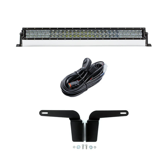 Cali Raised 03-09 Toyota 4Runner 32In Lower Bumper Flush Led Light Bar Kit - Spot Beam /No Switch
