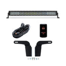 Cali Raised 03-09 Toyota 4Runner 32In Lower Bumper Hidden Led Light Bar Brackets Kit -Amber - Tall-1