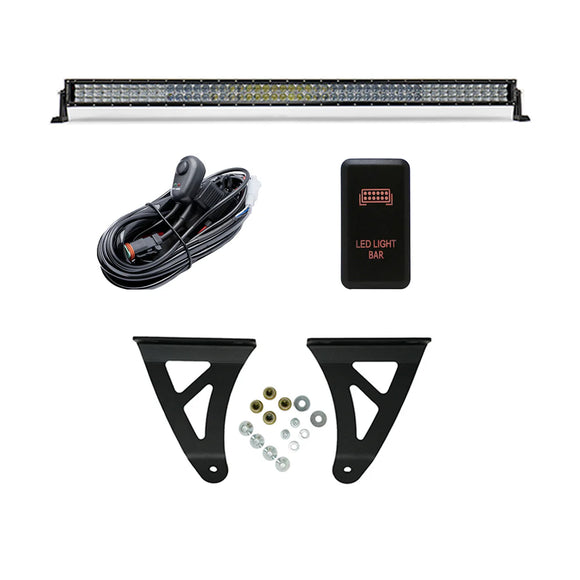 Cali Raised 03-24 Toyota 4Runner 52 Curved Led Light Bar Roof Brackets Kit - Brackets W/ 5D Optic O