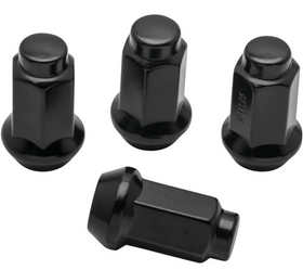 QuadBoss Lug Nuts 3/8in 24 - 14mm-Od - Black - Box of 4