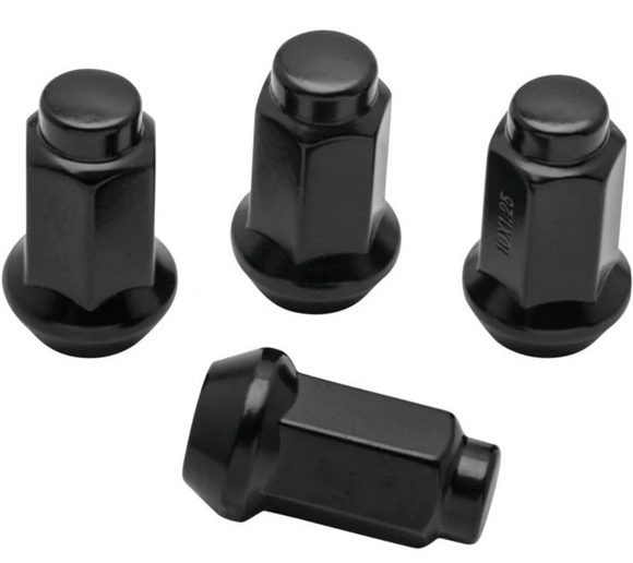 QuadBoss Lug Nuts 3/8in 24 - 14mm-Od - Black - Box of 4