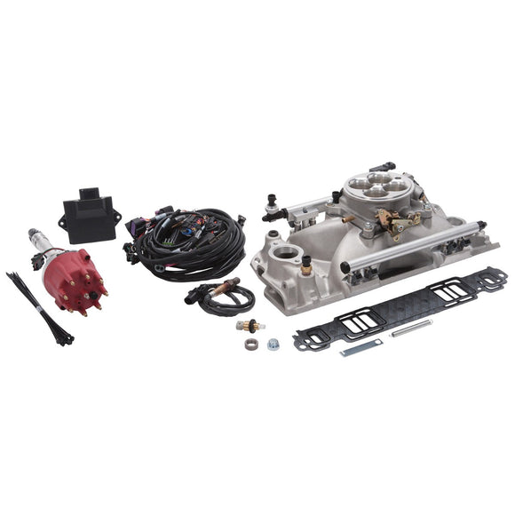Edelbrock Pro Flo 4 EFI System Seq Port SBC 1986 & Earlier 625 Max HP 35lb/hr Satin Finish