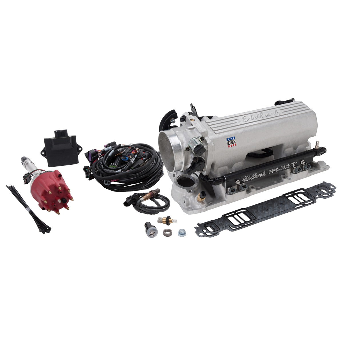 Edelbrock Pro Flo 4 XT EFI System Seq Port SBC 1986 & Earlier 550 Max HP 29lb/hr Satin Finish