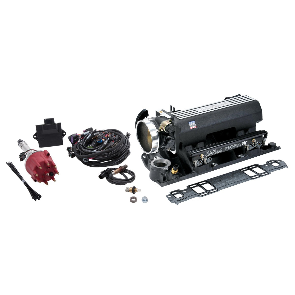 Edelbrock Pro Flo 4 XT EFI System Seq Port SBC 1986 & Earlier 550 Max HP 29lb/hr Black Finish