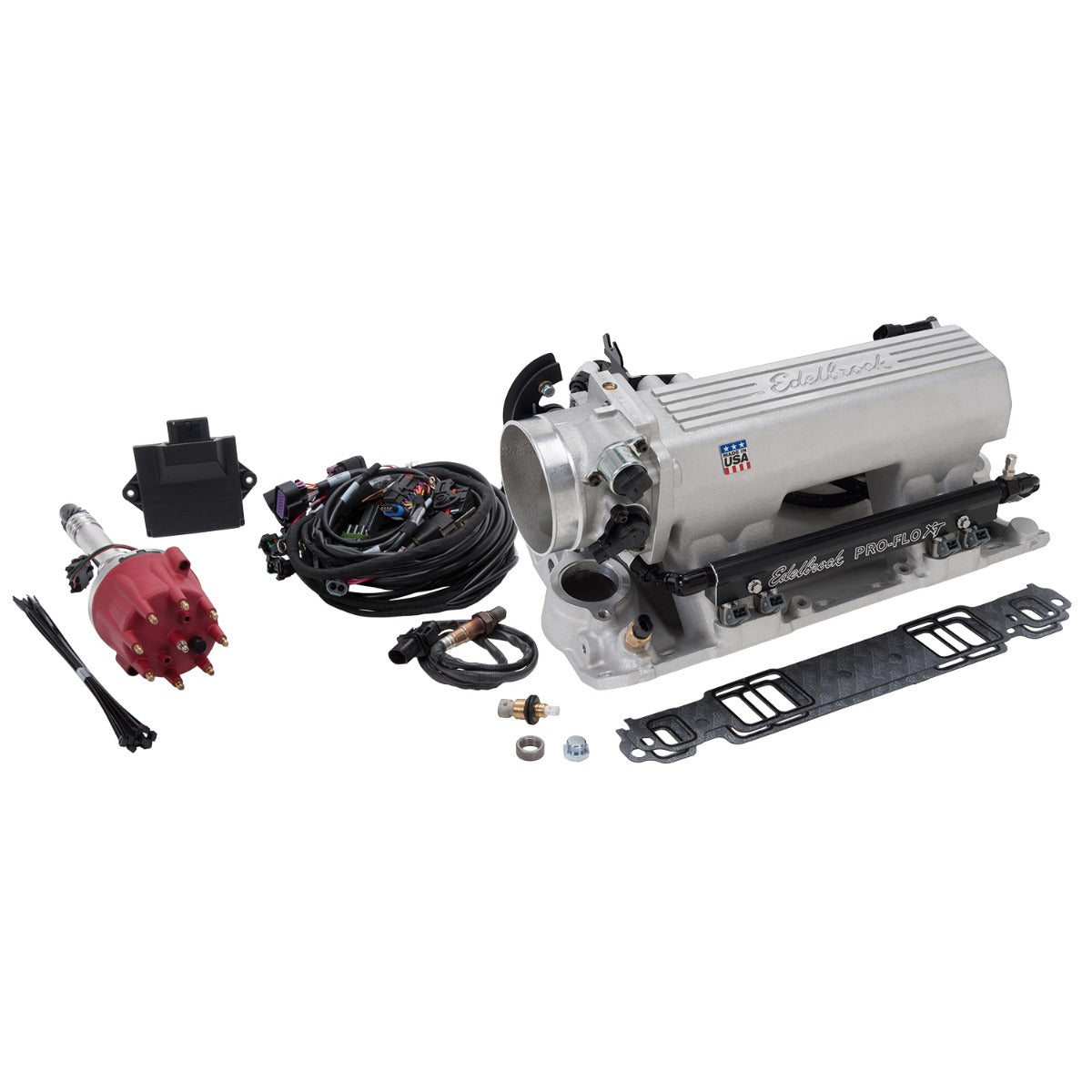 Edelbrock Pro Flo 4 XT EFI System Seq Port SBC 1986 & Earlier 625 Max HP 35lb/hr Satin Finish