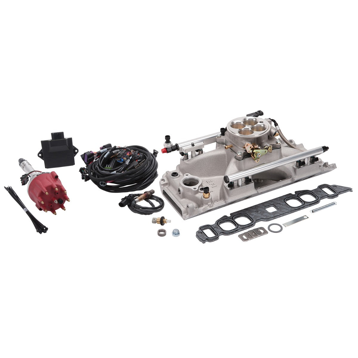 Edelbrock Pro Flo 4 EFI System Seq Port BBC Oval Port 850 Max HP 60lb/hr Satin Finish