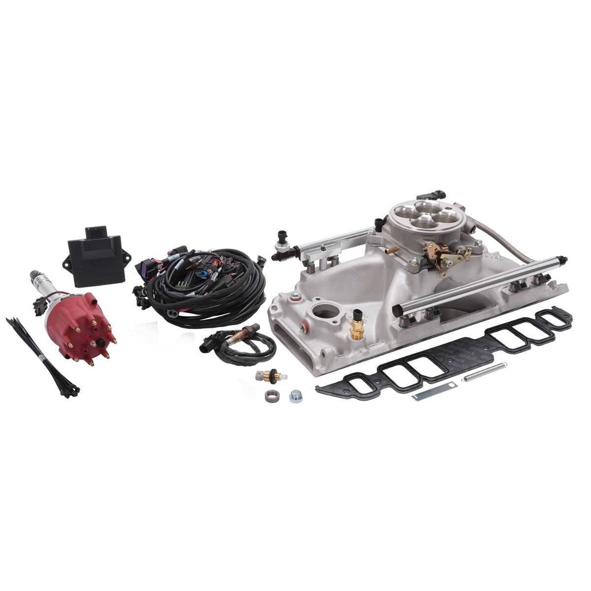 Edelbrock Pro Flo 4 EFI System Seq Port BBC Rect Port 9.8 Deck 775 Max HP 60lb/hr Satin Finish