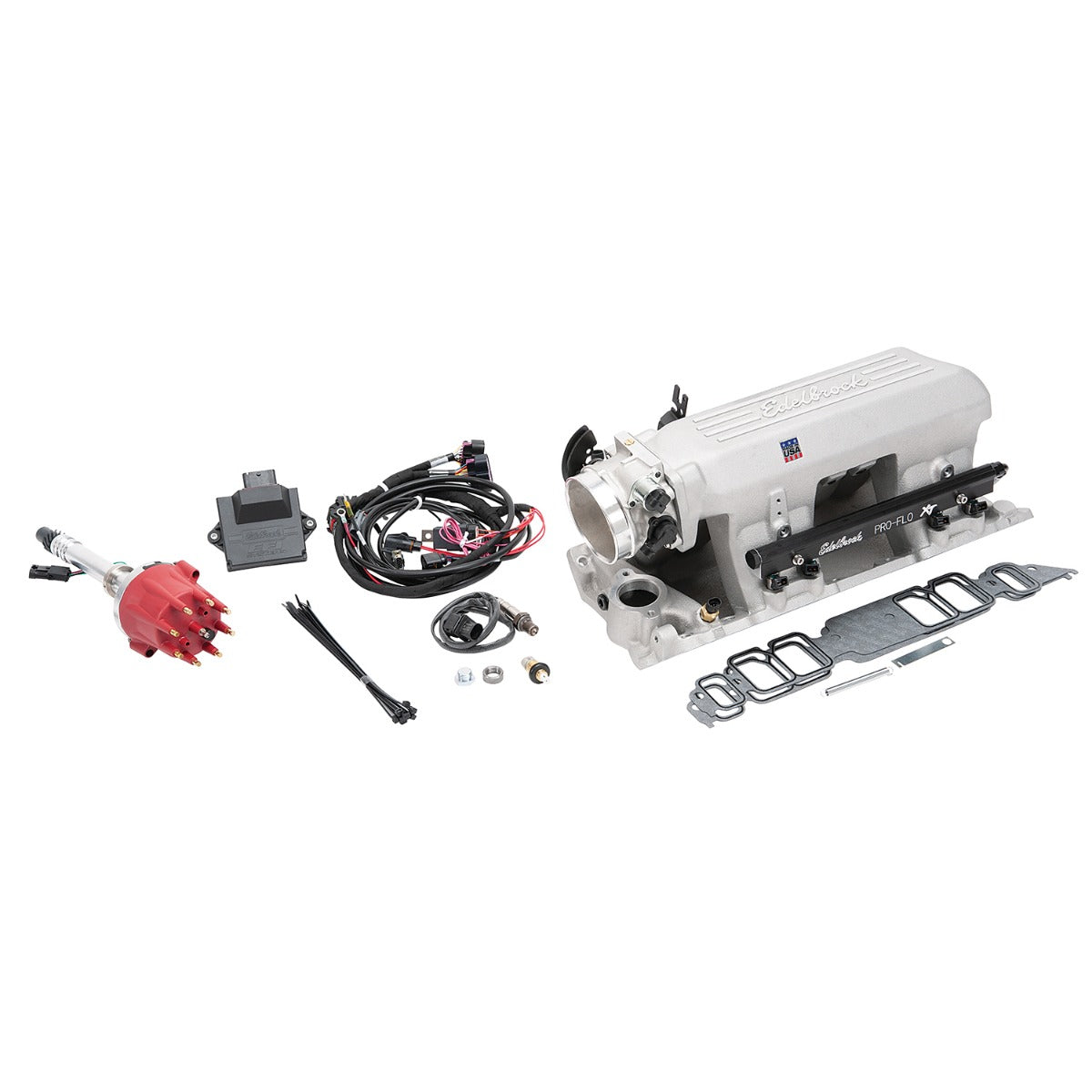 Edelbrock Pro Flo 4 XT EFI System Seq Port BBC Rect Port Std Deck 625 Max HP 35lb/hr Satin Finish