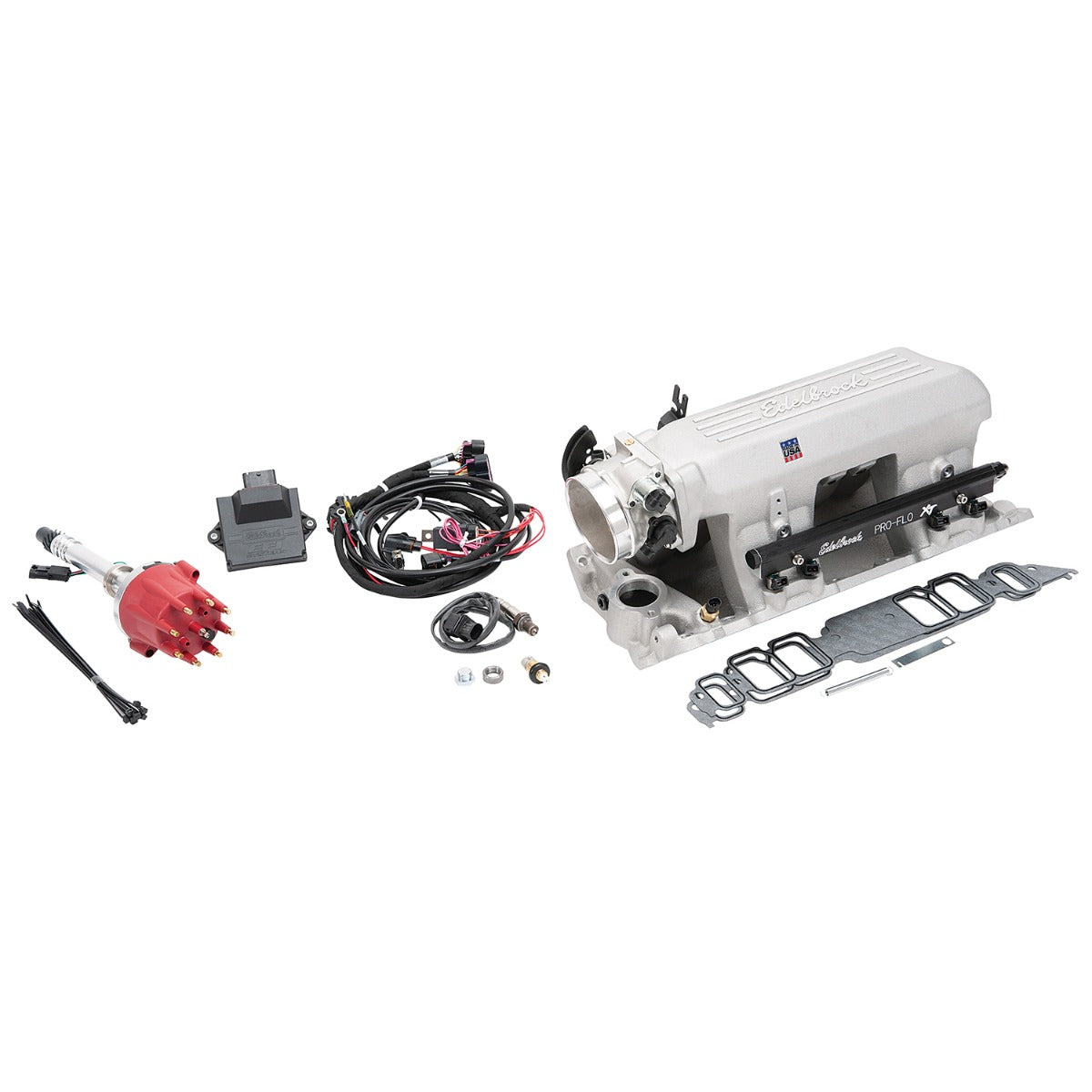 Edelbrock Pro Flo 4 XT EFI System Seq Port BBC Rect Port Std Deck 775 Max HP 60lb/hr Satin Finish