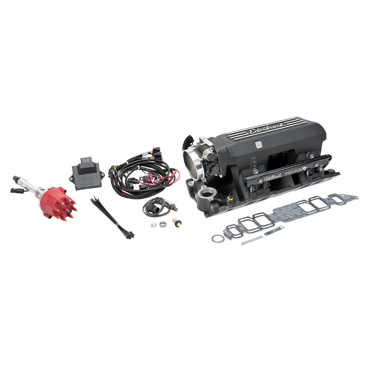 Edelbrock Pro Flo 4 XT EFI System Seq Port BBC Rect Port Std Deck 775 Max HP 60lb/hr Black Finish