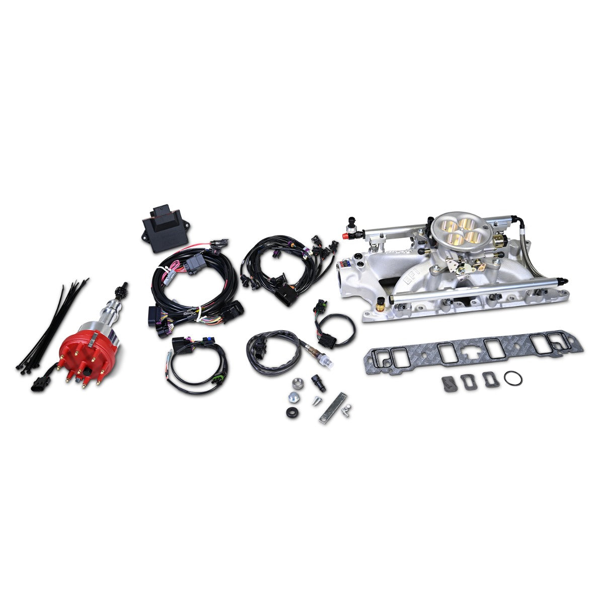 Edelbrock Pro Flo 4 Fuel Injection Kit Seq Port Ford 289-302 ci 550 HP 29 LbHr Injectors Satin
