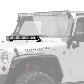 KC HiLiTES 07-18 Jeep JK 30in. C-Series C30 LED Light Bar w/Hood Mount Bracket Kit