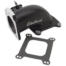 Edelbrock Low Profile Intake Elbow 90mm Throttle Body to Square-Bore Flange Black Finish-1