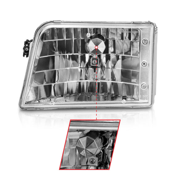 ANZO 1993-1997 Ford Ranger Crystal Headlights Chrome