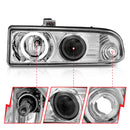 ANZO 1998-2005 Chevrolet S-10 Projector Headlights w/ Halo Chrome-4