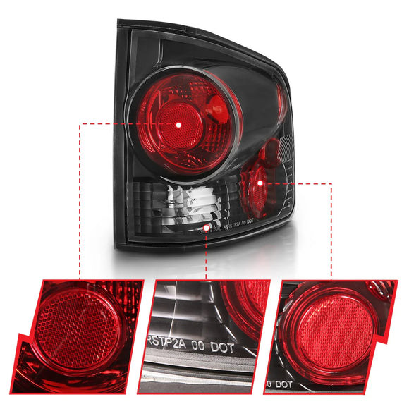 ANZO 1995-2005 Chevrolet S-10 Taillights Black 3D Style