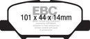 EBC 14+ Mazda 3 2.0 (Mexico Build) Redstuff Rear Brake Pads-1