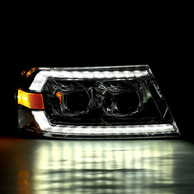 AlphaRex 06-08 Lincoln Mark LT LUXX-Series LED Projector headlights Black w/ Sequential Signal - 0