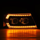 AlphaRex 04-08 Ford F150 PRO-Series Projector Headlights Alpha-Black w/ Sequential Signal and DRL-3