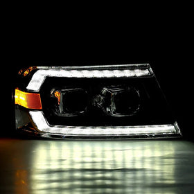 AlphaRex 04-08 Ford F150 PRO-Series Projector Headlights Alpha-Black w/ Sequential Signal and DRL - 0